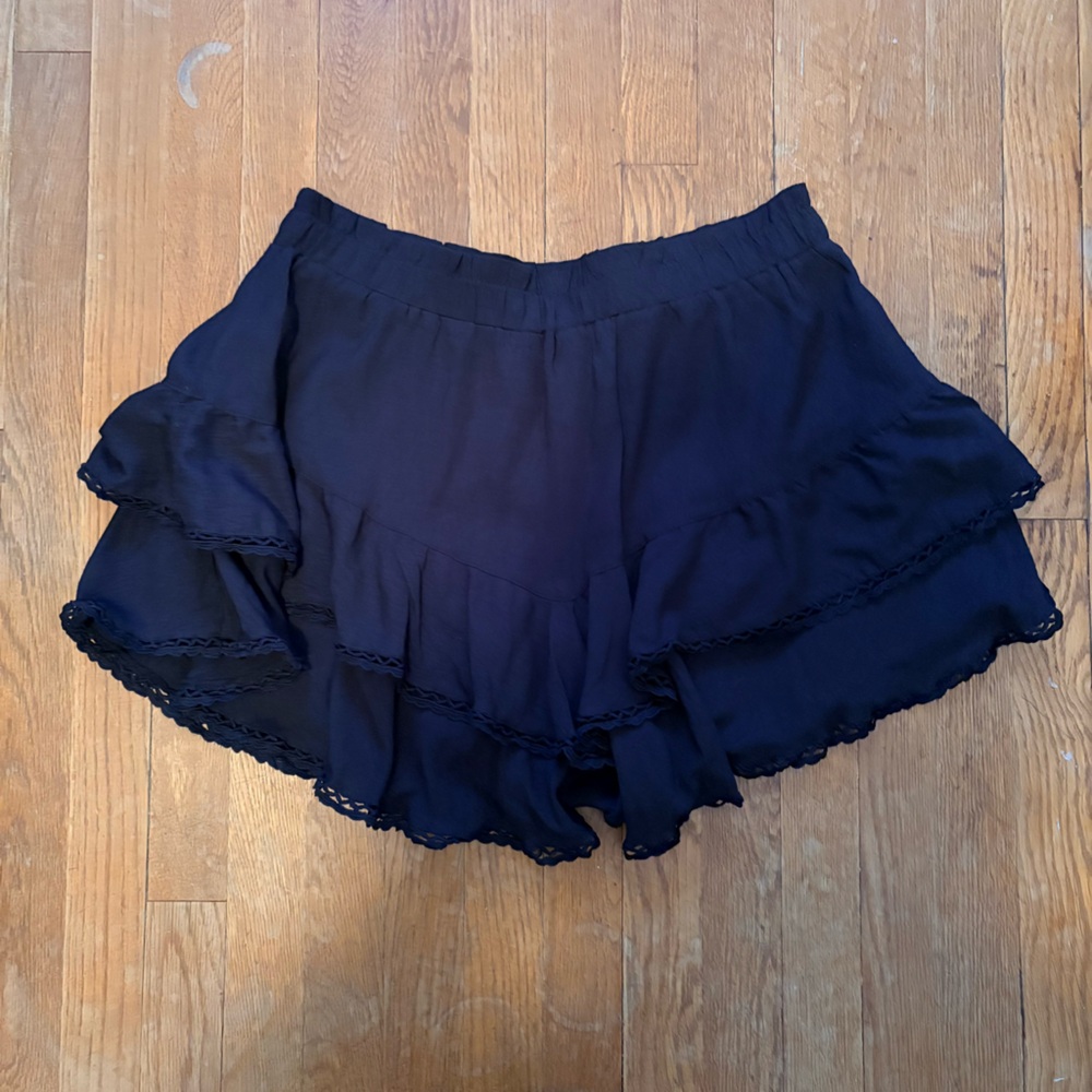 Amazon Women Black Ruffle Skort Shorts